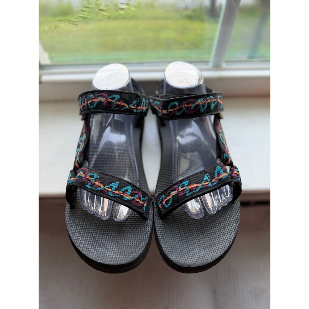 Teva Women’s Original Sandals in Ziggy Multicolor Retro Pattern Size 9